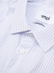 Áo Sơ Mi Sọc Hạn Chế Nhăn Wrinkle X Thêu Chữ M Form Tailored SM177 Sọc Xanh Biển