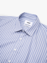 Áo Sơ Mi Sọc Hạn Chế Nhăn Wrinkle X Thêu Chữ Peak Hour Form Slimfit SM176