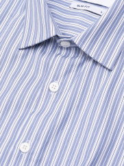 Áo Sơ Mi Sọc Hạn Chế Nhăn Wrinkle X Thêu Chữ Peak Hour Form Slimfit SM176