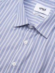 Áo Sơ Mi Sọc Hạn Chế Nhăn Wrinkle X Thêu Chữ Peak Hour Form Slimfit SM176