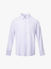 Áo Sơ Mi Sọc Hạn Chế Nhăn Wrinkle X Thêu M Ở Túi Form Slimfit SM174 Sọc Tím