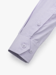 Áo Sơ Mi Sọc Hạn Chế Nhăn Wrinkle X Thêu M Ở Túi Form Slimfit SM174 Sọc Tím