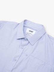 Áo Sơ Mi Sọc Hạn Chế Nhăn Wrinkle X Thêu M Ở Túi Form Slimfit SM174 Sọc Xanh Biển