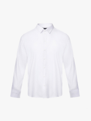 Áo Sơ Mi Trơn Hạn Chế Nhăn Wrinkle X Thêu Peakhour Form Slimfit SM181 Màu Trắng Kem