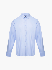 Áo Sơ Mi Trơn Hạn Chế Nhăn Wrinkle X Thêu Peakhour Form Slimfit SM181 Màu Xanh Biển