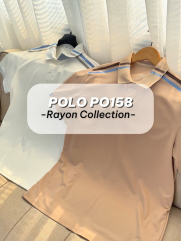 Áo Polo Rayon Phối 2 Sọc Ở Vai Form Regular PO158 Màu Trắng