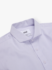 Áo Sơ Mi Sọc Thêu Huy Hiệu M Form Tailored SM180 Sọc Tím