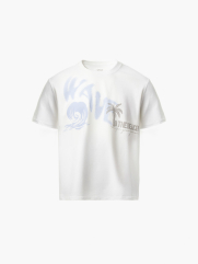 Áo Thun In Chữ Wave To The Beach Form Relax AT174 Màu Trắng