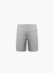 Quần Short Kaki Lưng Thun Gắn Nhãn Trang Trí Form Straight QS067 Màu Xám Nhạt