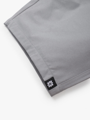 Quần Short Kaki Lưng Thun Gắn Nhãn Trang Trí Form Straight QS067 Màu Xám Nhạt