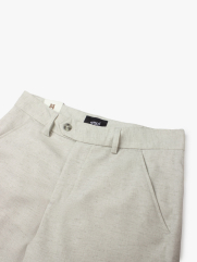 Quần Short Linen Trơn Form Straight QS068 Màu Xám Nhạt