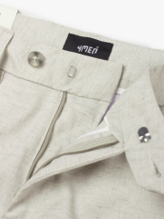 Quần Short Linen Trơn Form Straight QS068 Màu Xám Nhạt