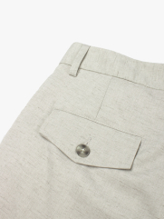 Quần Short Linen Trơn Form Straight QS068 Màu Xám Nhạt