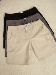 Quần Short Kaki Trang Trí Đường Diễu 2 Bên Túi Hộp Form Straight QS073 Màu Đen