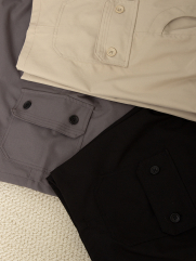 Quần Short Kaki Trang Trí Đường Diễu 2 Bên Túi Hộp Form Straight QS073 Màu Đen