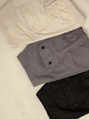 Quần Short Kaki Trang Trí Đường Diễu 2 Bên Túi Hộp Form Straight QS073 Màu Đen