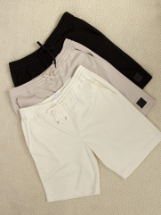 Quần Short Thun Tổ Ong Gắn Tag Silicon Form Regular QS071 Màu Be