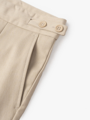 Quần Tây Sidetab Hai Bên Slimfit Trơn QT067 Màu Kem