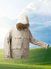 Áo Khoác Dù Chống Nắng UV-PROX Túi Hộp Form Regular AK073 Màu Kem