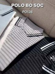 Áo Polo Bo Sọc Form Regular PO136 Màu Đen
