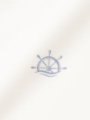 Áo Polo Rayon In Logo Bánh Lái Form Regular PO165 Màu Trắng