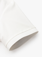 Áo Polo Rayon In Logo Bánh Lái Form Regular PO165 Màu Trắng