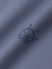 Áo Polo Rayon In Logo Bánh Lái Form Regular PO165 Màu Xanh Đá