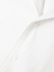 Áo Sơ Mi Linen Trắng Thêu Hình Mỏ Neo 4M Form Regular SM184 Màu Trắng