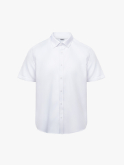 Áo Sơ Mi Tay Ngắn Trơn SM087 Màu Trắng Kem