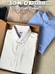 Áo Sơ Mi Vải Oxford Trơn Form Regular SM158 Màu Kem