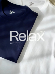 Áo Thun In Chữ Just Be Cool Form Regular AT169 Màu Xanh Đen