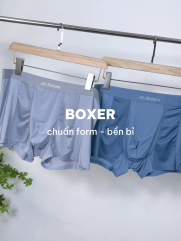 Quần Boxer Lụa Băng Phối Lưới Hai Bên QL068 Màu Xám Nhạt