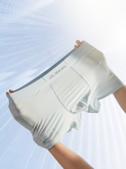 Quần Boxer Lụa Băng Phối Lưới Hai Bên QL068 Màu Xanh Biển