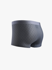 Quần Boxer Lụa Băng Thông Hơi Hoạ Tiết QL069 Màu Xám Đậm