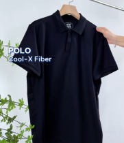 Áo Polo Cool-X Thêu 4M Form Regular PO167 Màu Đen