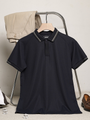 Áo Polo Cool-X Trơn Form Slimfit PO166 Màu Xanh Đen