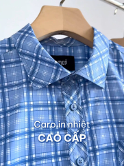Áo Sơ Mi Caro Cool-X Form Slimfit SM192 Caro Xanh Biển