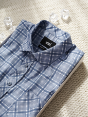 Áo Sơ Mi Caro Cool-X Form Slimfit SM192 Caro Xanh Biển