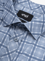 Áo Sơ Mi Caro Cool-X Form Slimfit SM192 Caro Xanh Biển