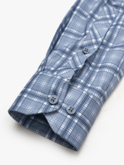 Áo Sơ Mi Caro Cool-X Form Slimfit SM192 Caro Xanh Biển