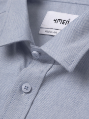 Áo Sơ Mi Tay Ngắn Oxford Thêu 4M Ở Túi Form Regular SM191 Màu Xám