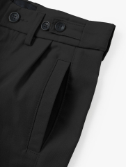 Quần Short Kaki Sidetab Xếp Ly Form Regular QS069 Màu Đen