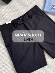 Quần Short Linen Trơn Form Straight QS068 Màu Đen