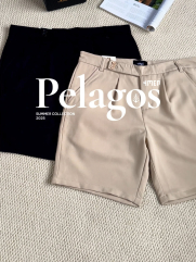 Quần Short Linen Xếp Ly Form Straight QS070 Màu Be Nhạt