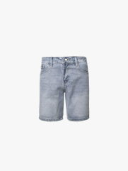 Quần Short Jean Trơn Form Regular QS076 Màu Xanh Biển Nhạt