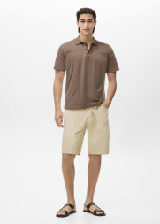 Quần Short Kaki Diễu 2 Bên Miệng Túi Form Straight QS074 Màu Be