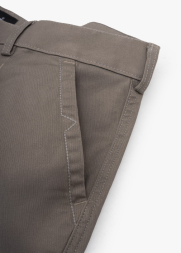 Quần Short Kaki Diễu 2 Bên Miệng Túi Form Straight QS074 Màu Nâu Nhạt