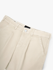 Quần Short Kaki Diễu 2 Bên Miệng Túi Form Straight QS074 Màu Be