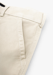 Quần Short Kaki Diễu 2 Bên Miệng Túi Form Straight QS074 Màu Be