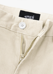 Quần Short Kaki Diễu 2 Bên Miệng Túi Form Straight QS074 Màu Be